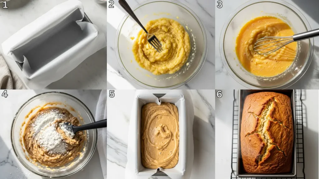 4-Ingredient Banana Bread Step-by-Step Instructions