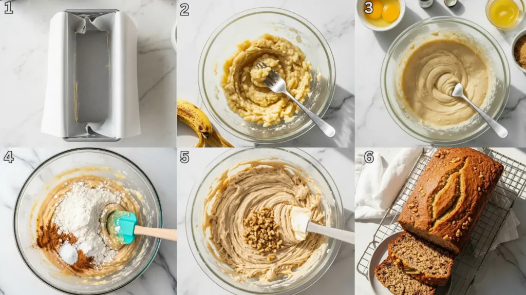 Banana Bread Recipe with 2 Bananas Step-by-Step Instructions