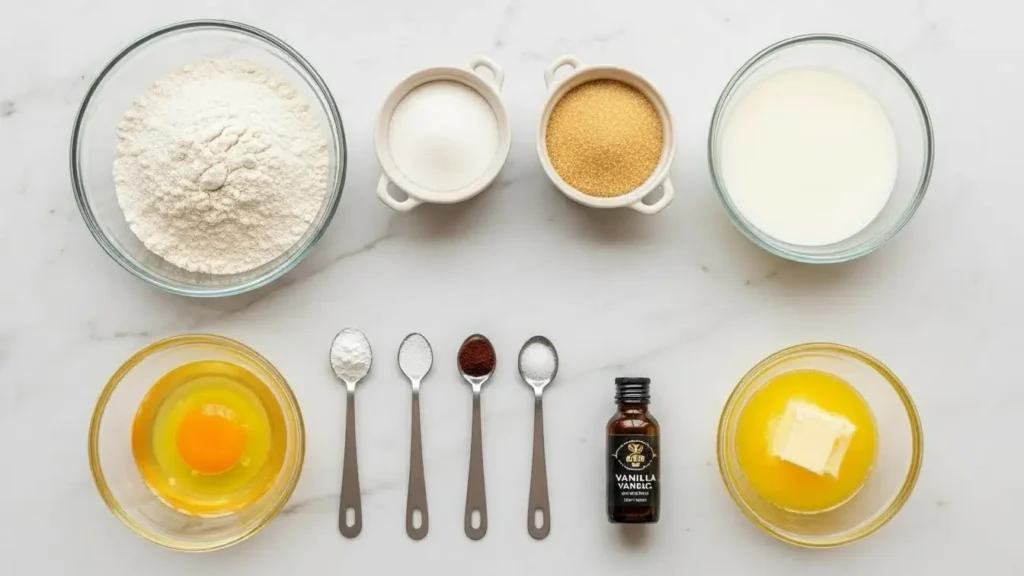Pancake Ingredients Flat Lay